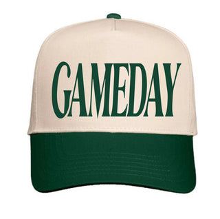 Gameday two toned hat football Otto 5 panel ball cap Natural/Forest green 