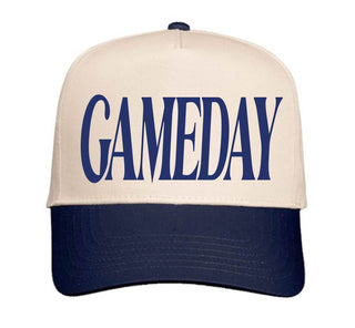 Gameday two toned hat football Otto 5 panel ball cap Natural/Navy 