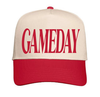 Gameday two toned hat football Otto 5 panel ball cap Natural/Red 