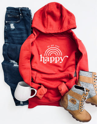 Go get your happy fleece hoodie Miscellaneous hoodie Cotton heritage lightweight fleece hoodie 
