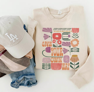 Grow your own way fleece sweatshirt Spring Lane seven 