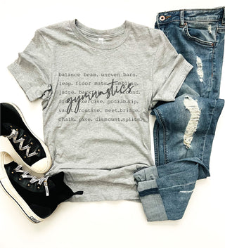 Gymnastics words tee Sports Bella canvas 3001 