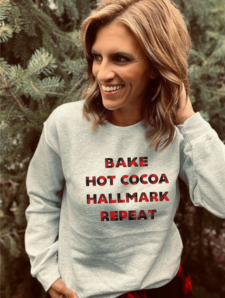 Hallmark repeat basic sweatshirt Holiday sweatshirt Gildan 18000 sweatshirt 