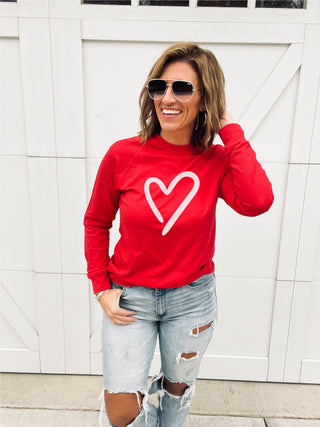 Heart french terry raglan sweatshirt Valentines French Terry raglan Cotton heritage and lane seven French Terry raglan 