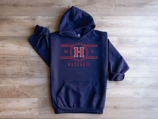 Herriman baseball maroon lines logo fleece hoodie