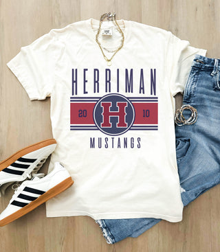 Herriman mustangs logo comfort colors tee