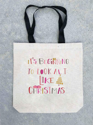 Holiday tote bag- customizable! Tote bag Costa Threads It's beginning to look tote bag 