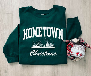 Hometown Christmas sweatshirt- customizable! Holiday sweatshirt Gildan softstyle(sf000) 