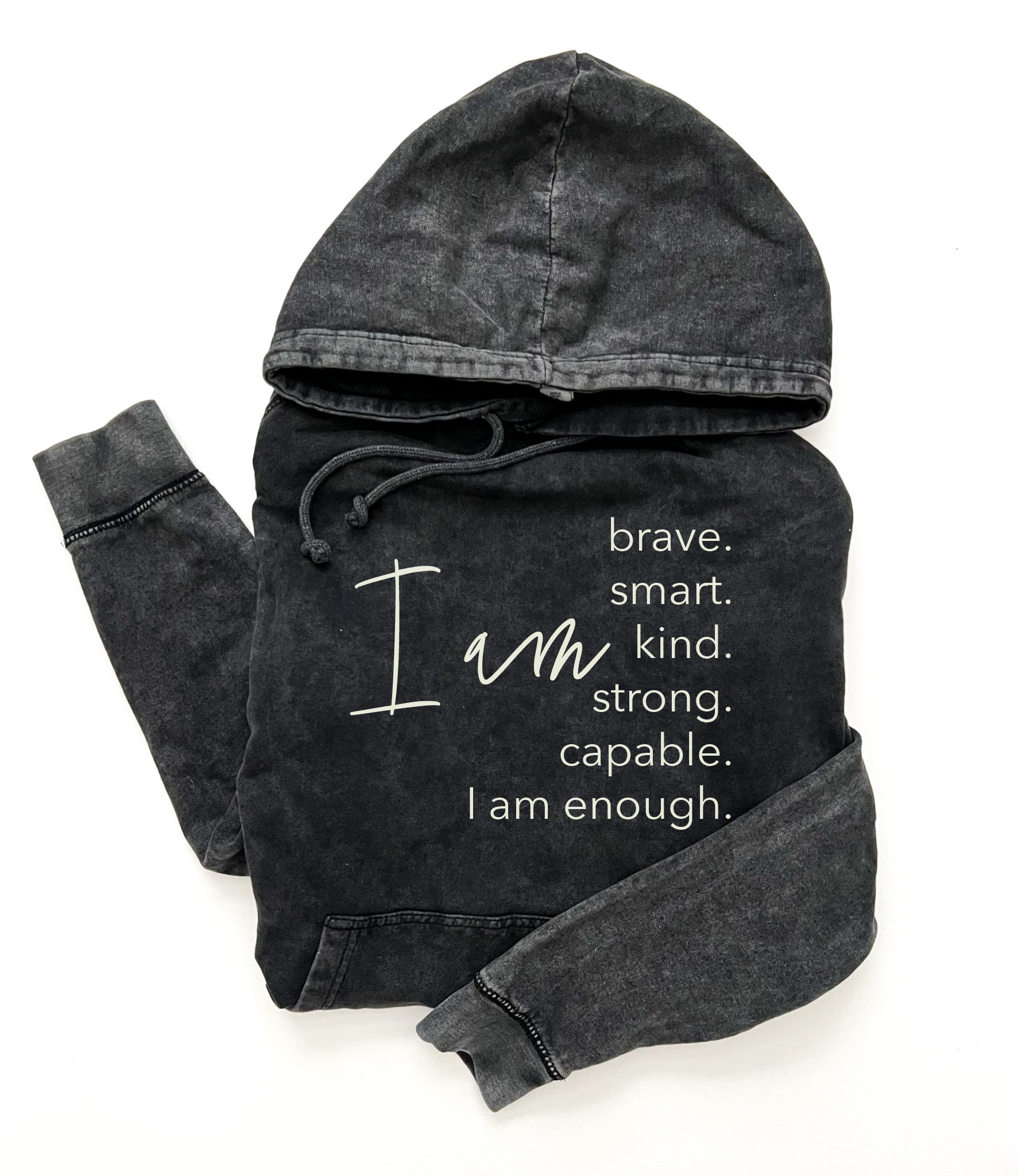 I am vintage wash hoodie Affirmation collection Lane Seven vintage hoodie 