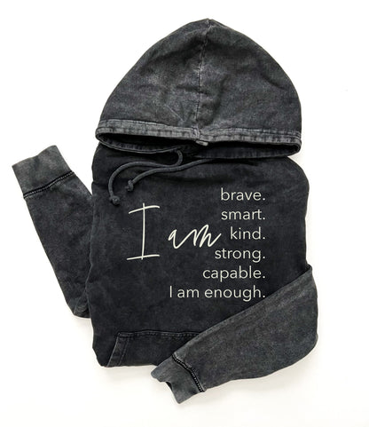 I am vintage wash hoodie Affirmation collection Lane Seven vintage hoodie 