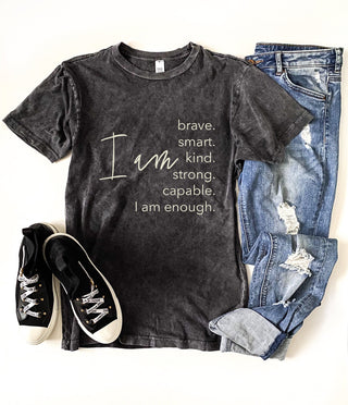 I am vintage wash tee Affirmation collection Lane seven vintage wash tee 