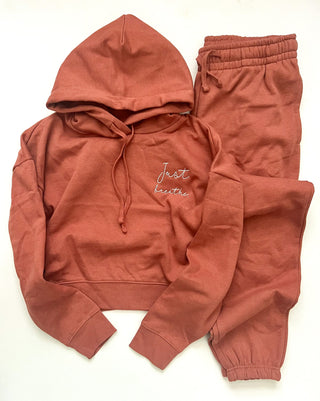 Just breathe women's waist-length fleece hoodie Affirmation collection DT6101 