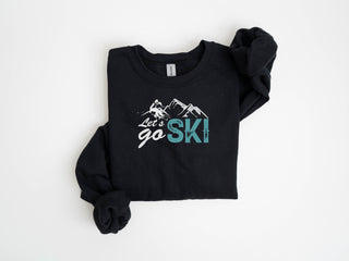 Let's Go Ski fleece sweatshirt Winter Lane seven premium fleece crew 
