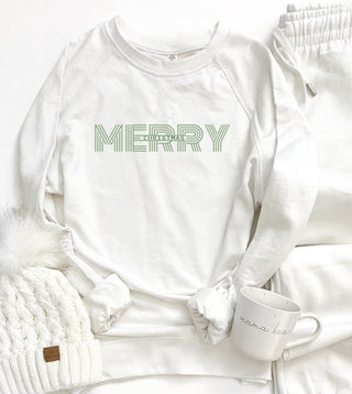 Merry Christmas french terry raglan Holiday French Terry raglan Independent trading ss1000c 