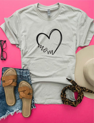 Mom heart tee Short sleeve mom tee Bella Canvas 3001 