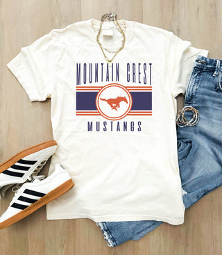 Mountain Crest Mustangs logo heavyweight tee