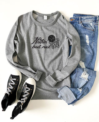 Nothin' but net french terry raglan Sports French Terry raglan Cotton heritage and lane seven French Terry raglan Heather grey XS 