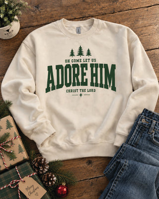 Oh Come Let Us Adore Him Sweatshirt christmas Lane Seven 