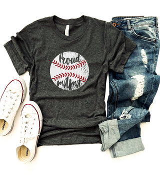 Proud mama baseball tee Short sleeve baseball tee Bella Canvas 3001 