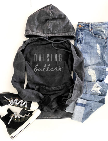 Raising ballers vintage wash hoodie Basketball hoodie Lane Seven vintage hoodie 