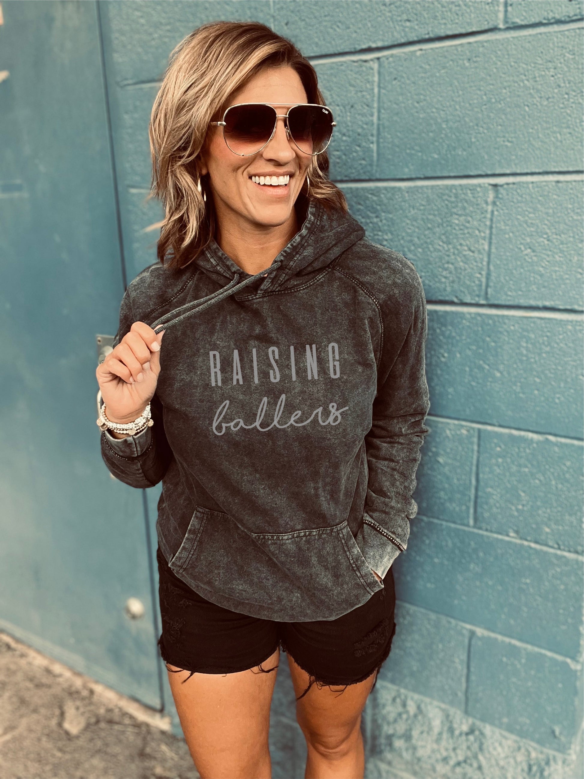 Raising ballers vintage wash hoodie Basketball hoodie Lane Seven vintage hoodie 