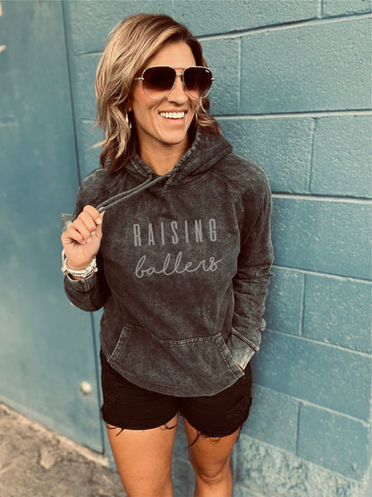 Raising ballers vintage wash hoodie Basketball hoodie Lane Seven vintage hoodie 