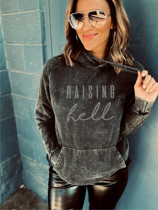 Raising hell vintage wash hoodie Sports hoodie Lane Seven vintage hoodie 