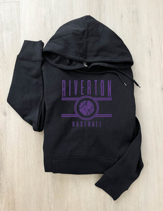 Riverton baseball purple lines logo fleece hoodie