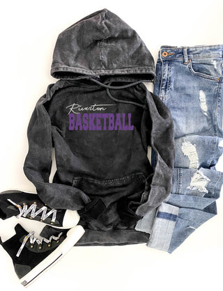 Riverton basketball vintage wash hoodie