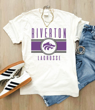 Riverton Lacrosse logo heavyweight tee