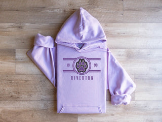 Riverton purple lines logo hoodie