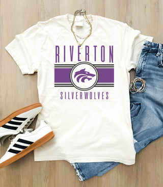 Riverton Silverwolves logo heavyweight tee