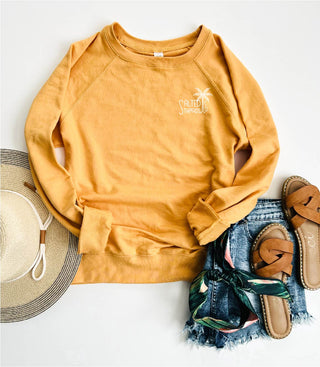 Salted Threads Co. coastal logo french terry raglan