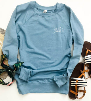 Salted Threads Co. coastal logo french terry raglan
