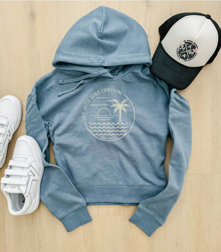 Saltwater heals everything women's waist-length fleece hoodie