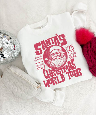 Santa's world tour basic sweatshirt Holiday sweatshirt Gildan 18000 sweatshirt 