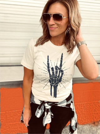 Skeleton rock tee Short Sleeve halloween tee Bella canvas 3001 
