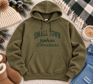 Small Town Christmas French Terry Hoodie Cotton Heritage 