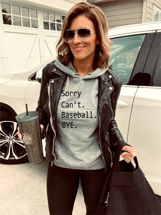 Sorry can't baseball French Terry hoodie Baseball hoodie Cotton heritage French Terry hoodie 