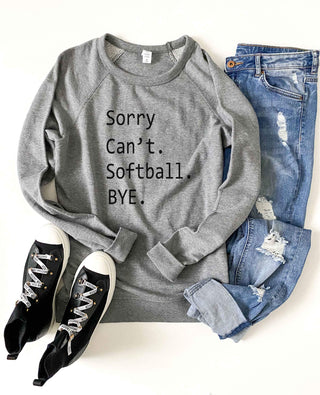 Sorry can't softball french terry raglan sweatshirt Baseball french Terry raglan Lane seven French Terry raglan 