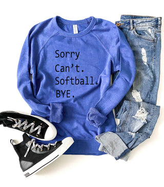 Sorry can't softball french terry raglan sweatshirt Baseball french Terry raglan Lane seven French Terry raglan 