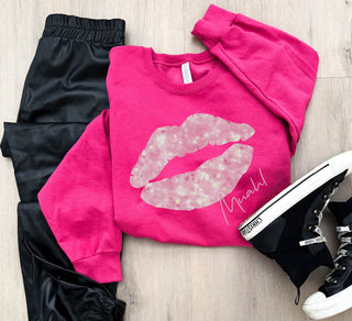 Sparkle kiss basic sweatshirt Valentines Gildan 18000 sweatshirt 