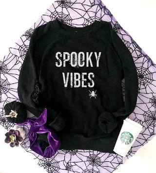 Spooky vibes french terry raglan Halloween French Terry raglan Lane seven French Terry raglan 