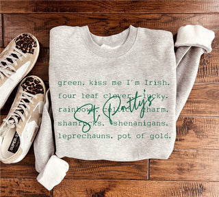 St. Patty's Day words basic sweatshirt St. Patty's Day Gildan 18000 sweatshirt 