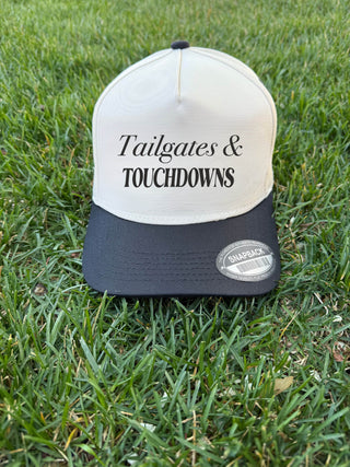 Tailgates and Touchdowns two-toned hat football Otto 5 panel ball cap 