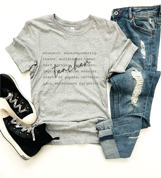 Teacher words tee Teacher collection Bella canvas 3001 