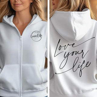 Team love your life zip-up hoodie