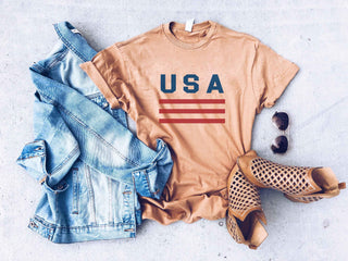 USA vintage wash tee Short sleeve patriotic tee Lane Seven vintage tee 