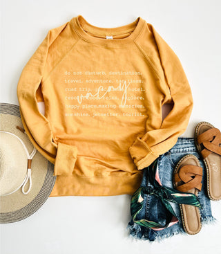 Vacay words french terry raglan Vacay mode Independent Trading French Terry raglan 