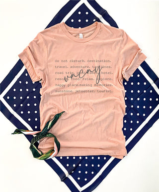 Vacay words tee Vacay mode Bella canvas 3001 